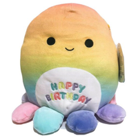 8" Squishmallow Elodie the Rainbow Birthday Octopus